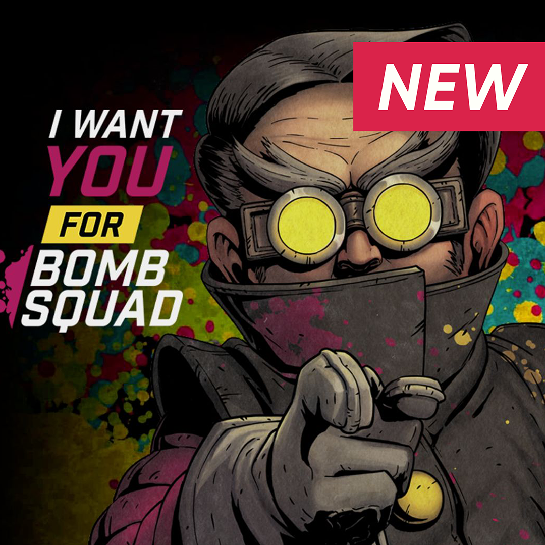 Affiche Bomb Squad, recrutement façon démineur
